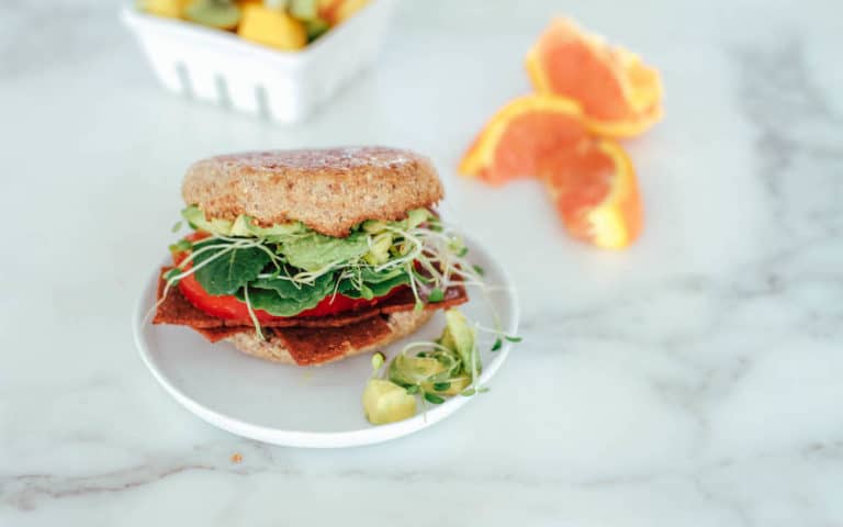 ‘Bacon’ & Avocado Breakfast Sandwich