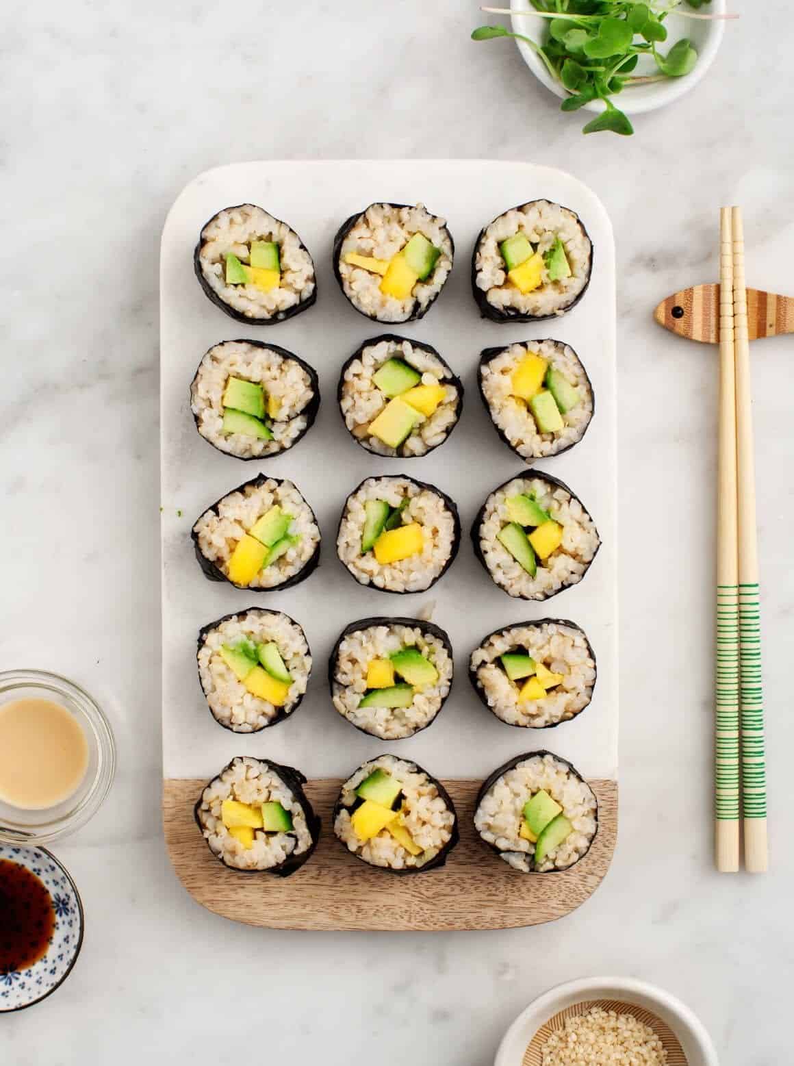 Golden Avocado Sushi Roll + Creative Vegan Sushi 101