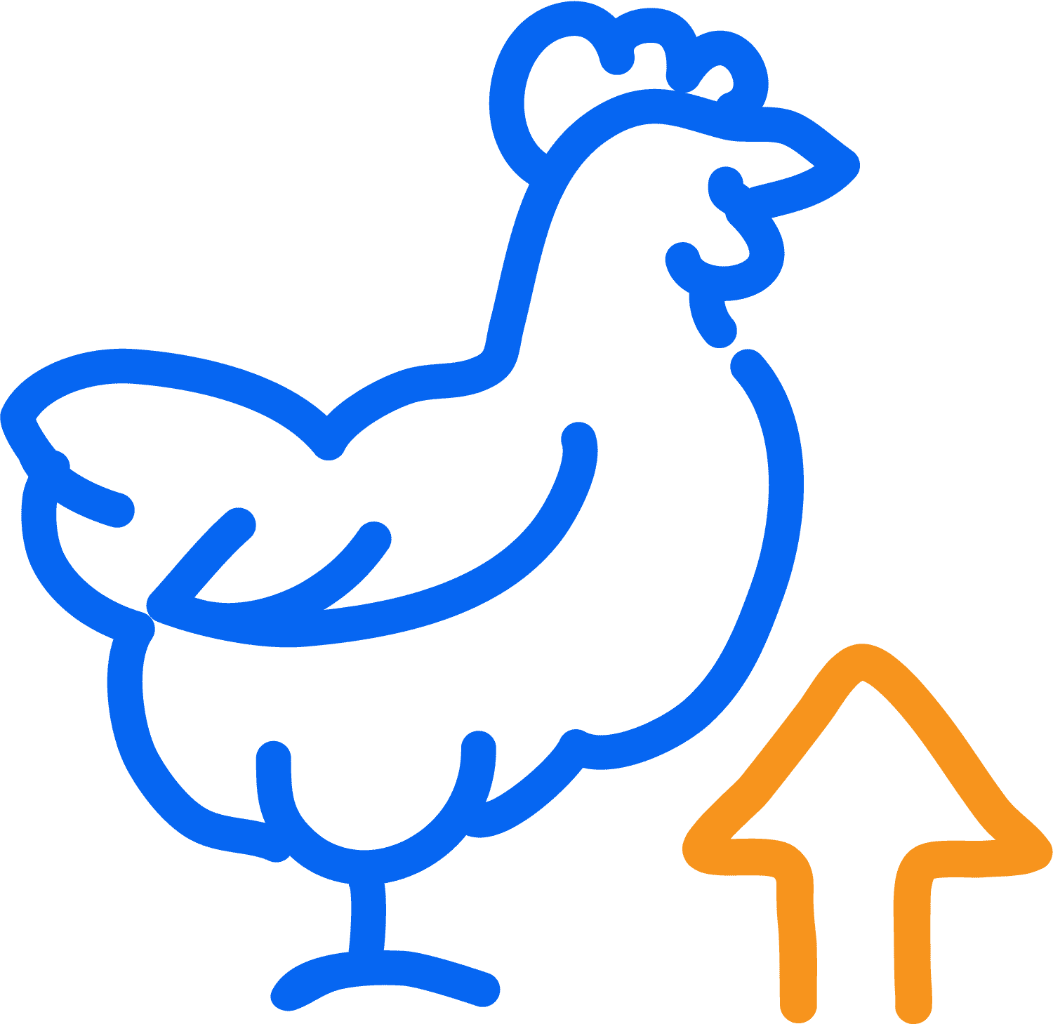 chicken up arrow icon