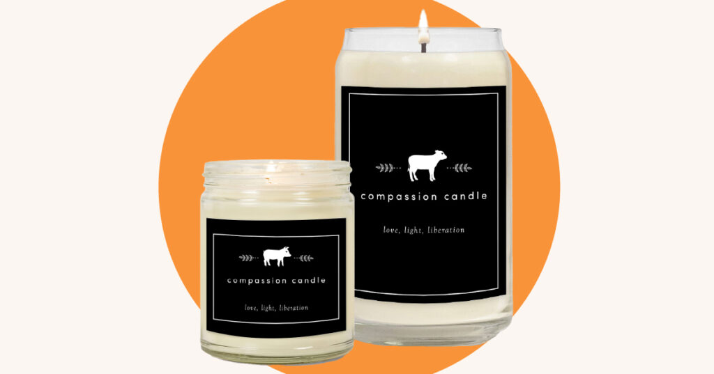 Mercy For Animals merch scented candle