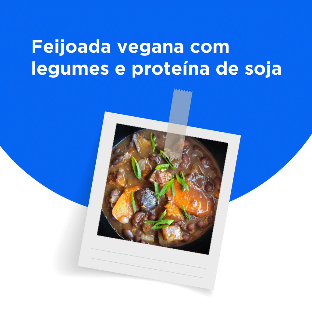 feijoada vegana com legumes e proteína de soja
