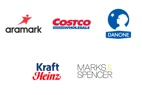 Lista de compañías con compromisos libres de jaula que reportan progreso por región: Aramark, Costco Wholesale, Danone, Kraft Heinz, Marks & Spencer