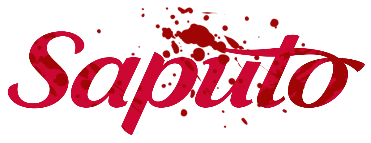 Saputo logo, splattered with blood