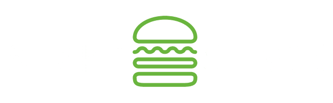 White Shake Shack logo with a green burger